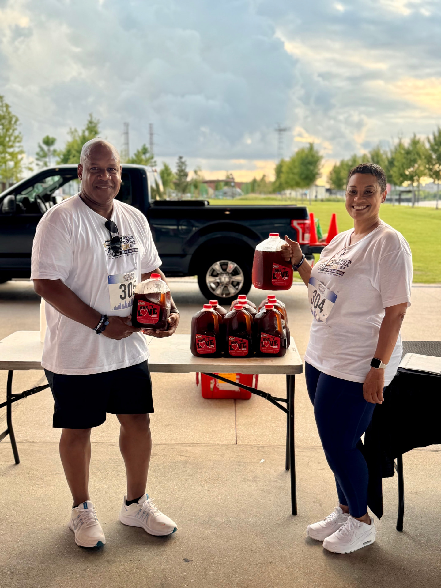 Sweet tea donated by Raising Cane's