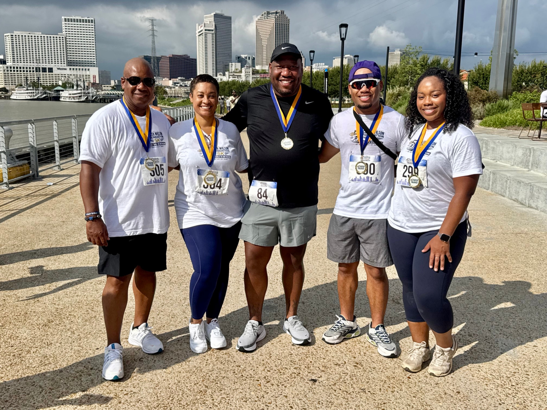 Team Caleb with their finisher medals